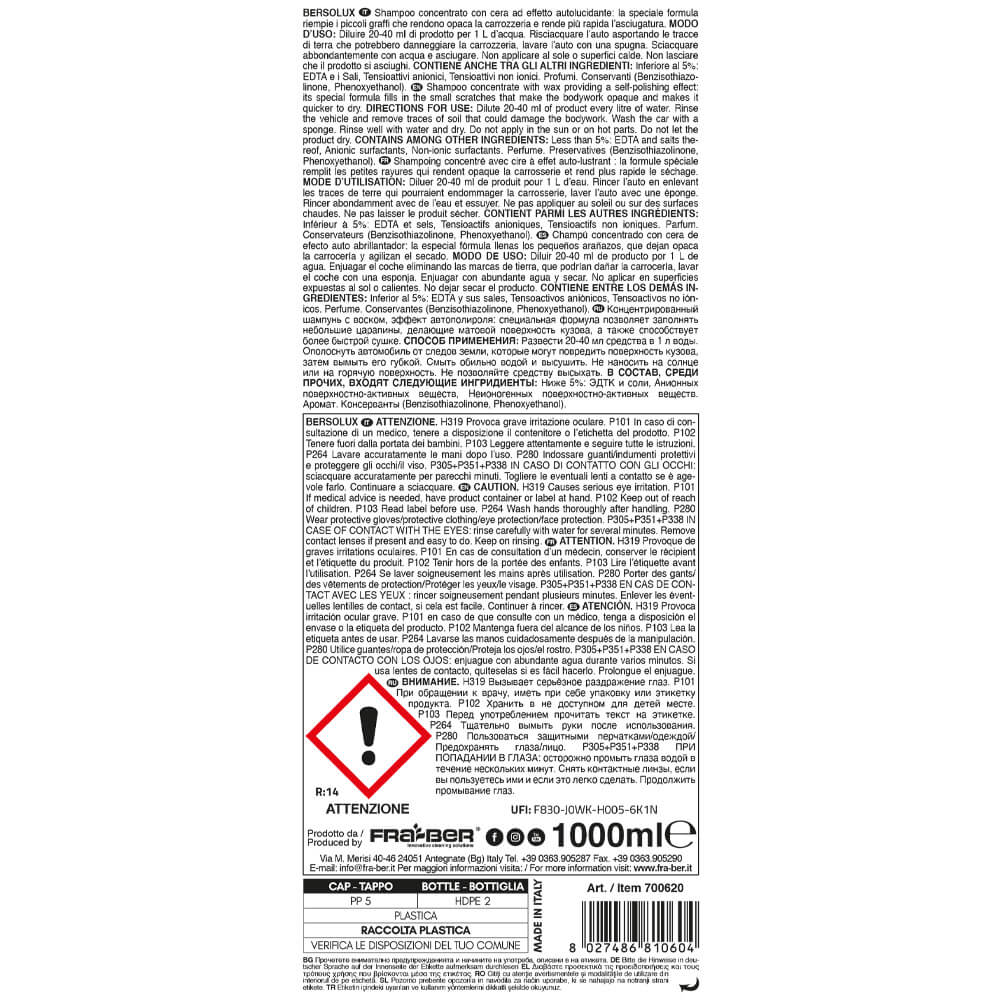 Champú Profesional con Cera BERSOLUX