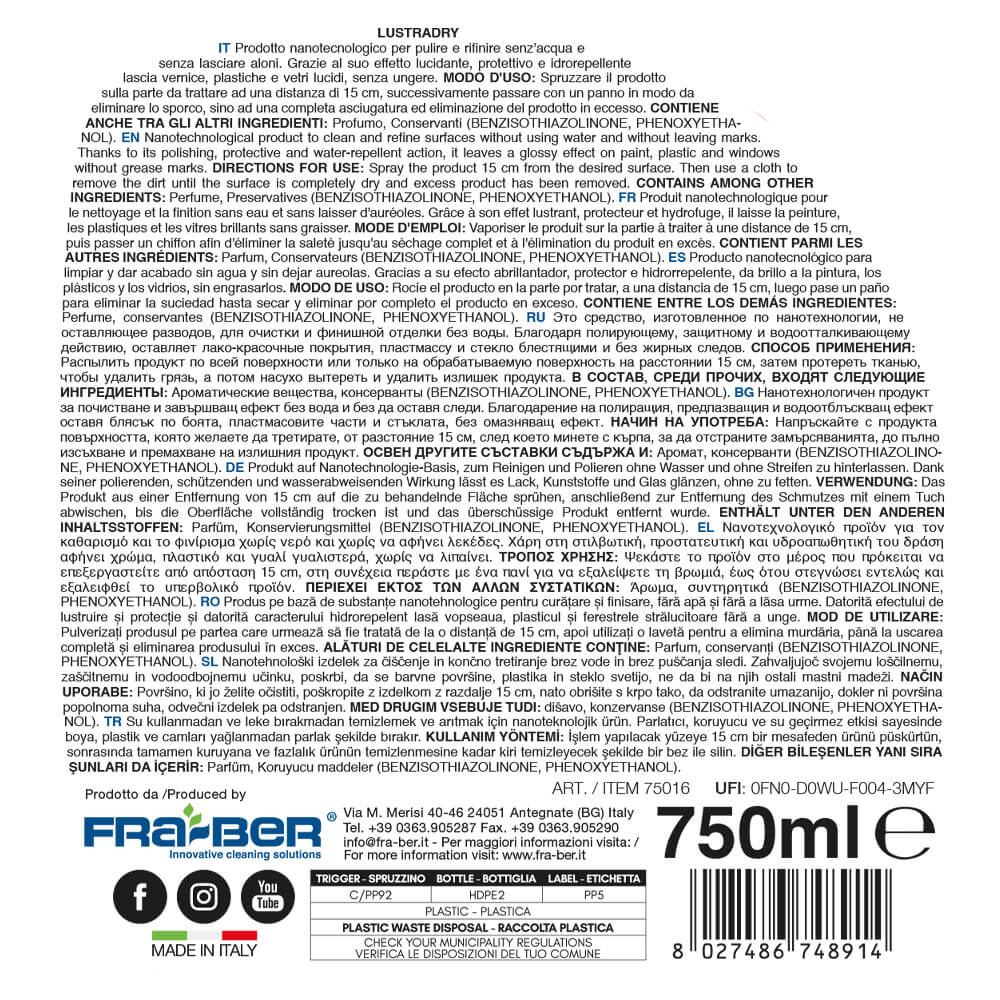 Spray Lustradry 750 mL
