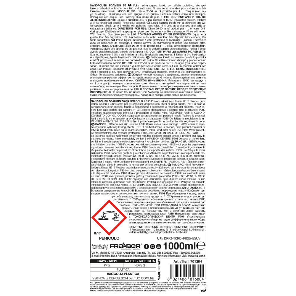 Champú pulidor Nanopolish Foaming B6