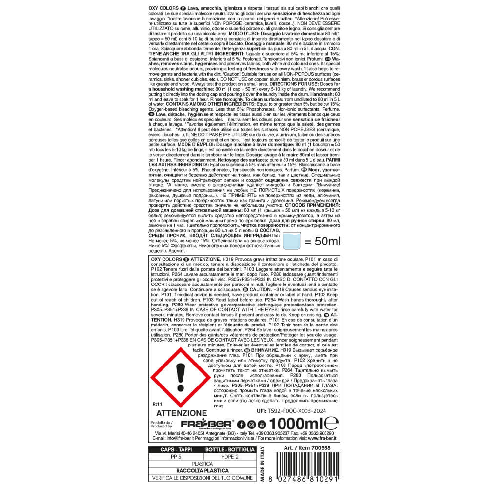 Blanqueador Oxy Colors ropa color