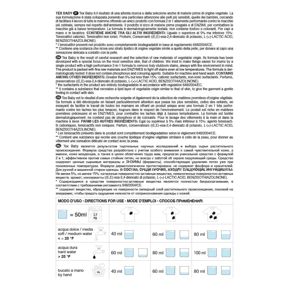 Detergente ropa TEX BABY